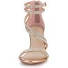 imageAllegra K Womens Ankle Strap Rhinestone Stiletto Heeled SandalsRose Gold