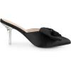 imageAllegra K Womens Bow Heels Satin Pointed Toe Stiletto Heels MulesBlack