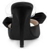 imageAllegra K Womens Bow Sandal Stiletto Heels Mules Heel SandalsBlack