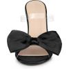 imageAllegra K Womens Bow Sandal Stiletto Heels Mules Heel SandalsBlack