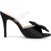 imageAllegra K Womens Bow Sandal Stiletto Heels Mules Heel SandalsBlack