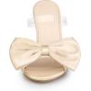 imageAllegra K Womens Bow Sandal Stiletto Heels Mules Heel SandalsChampagne