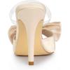 imageAllegra K Womens Bow Sandal Stiletto Heels Mules Heel SandalsChampagne