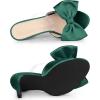 imageAllegra K Womens Bow Sandal Stiletto Heels Mules Heel SandalsDark Green