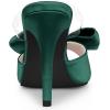 imageAllegra K Womens Bow Sandal Stiletto Heels Mules Heel SandalsDark Green
