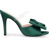 imageAllegra K Womens Bow Sandal Stiletto Heels Mules Heel SandalsDark Green