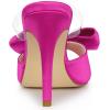 imageAllegra K Womens Bow Sandal Stiletto Heels Mules Heel SandalsHot Pink