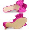 imageAllegra K Womens Bow Sandal Stiletto Heels Mules Heel SandalsHot Pink
