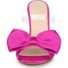 imageAllegra K Womens Bow Sandal Stiletto Heels Mules Heel SandalsHot Pink