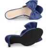 imageAllegra K Womens Bow Sandal Stiletto Heels Mules Heel SandalsNavy Blue
