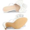 imageAllegra K Womens Bow Sandal Stiletto Heels Mules Heel SandalsWhite