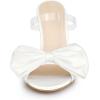 imageAllegra K Womens Bow Sandal Stiletto Heels Mules Heel SandalsWhite