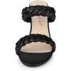 imageAllegra K Womens Braided Heeled Slip on Chunky Heel Slide SandalsBlack