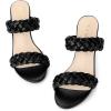 imageAllegra K Womens Braided Heeled Slip on Chunky Heel Slide SandalsBlack