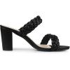 imageAllegra K Womens Braided Heeled Slip on Chunky Heel Slide SandalsBlack