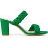 imageAllegra K Womens Braided Heeled Slip on Chunky Heel Slide SandalsGrass Green