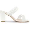imageAllegra K Womens Braided Heeled Slip on Chunky Heel Slide SandalsWhite