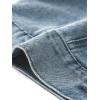imageAllegra K Womens Button Down Denim Jacket Check Cuffs Casual Cropped Jean JacketsDusty Blue