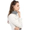 imageAllegra K Womens Button Down Denim Jacket Check Cuffs Casual Cropped Jean JacketsWhite