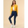 imageAllegra K Womens Button Down Denim Jacket Check Cuffs Casual Cropped Jean JacketsYellow