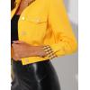 imageAllegra K Womens Button Down Denim Jacket Check Cuffs Casual Cropped Jean JacketsYellow