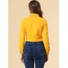 imageAllegra K Womens Button Down Denim Jacket Check Cuffs Casual Cropped Jean JacketsYellow