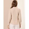 imageAllegra K Womens Button Down Office Top Long Sleeve Formal Mandarin Collar ShirtBeige