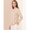 imageAllegra K Womens Button Down Office Top Long Sleeve Formal Mandarin Collar ShirtBeige