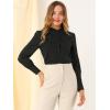 imageAllegra K Womens Button Down Office Top Long Sleeve Formal Mandarin Collar ShirtBlack