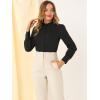 imageAllegra K Womens Button Down Office Top Long Sleeve Formal Mandarin Collar ShirtBlack