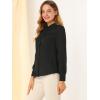imageAllegra K Womens Button Down Office Top Long Sleeve Formal Mandarin Collar ShirtBlack