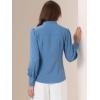 imageAllegra K Womens Button Down Office Top Long Sleeve Formal Mandarin Collar ShirtDusty Blue