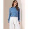 imageAllegra K Womens Button Down Office Top Long Sleeve Formal Mandarin Collar ShirtDusty Blue