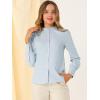 imageAllegra K Womens Button Down Office Top Long Sleeve Formal Mandarin Collar ShirtLight Blue