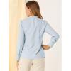 imageAllegra K Womens Button Down Office Top Long Sleeve Formal Mandarin Collar ShirtLight Blue