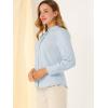 imageAllegra K Womens Button Down Office Top Long Sleeve Formal Mandarin Collar ShirtLight Blue