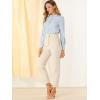 imageAllegra K Womens Button Down Office Top Long Sleeve Formal Mandarin Collar ShirtLight Blue