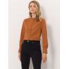 imageAllegra K Womens Button Down Office Top Long Sleeve Formal Mandarin Collar ShirtOrange