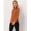imageAllegra K Womens Button Down Office Top Long Sleeve Formal Mandarin Collar ShirtOrange