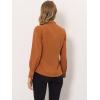 imageAllegra K Womens Button Down Office Top Long Sleeve Formal Mandarin Collar ShirtOrange