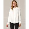 imageAllegra K Womens Button Down Office Top Long Sleeve Formal Mandarin Collar ShirtWhite