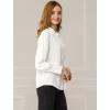 imageAllegra K Womens Button Down Office Top Long Sleeve Formal Mandarin Collar ShirtWhite
