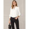 imageAllegra K Womens Button Down Office Top Long Sleeve Formal Mandarin Collar ShirtWhite