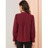 imageAllegra K Womens Button Down Office Top Long Sleeve Formal Mandarin Collar ShirtWine Red