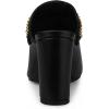 imageAllegra K Womens Chain Mule Slides for Woman Pointed Toe Slip on Block Heel Slide MulesBlack