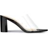 imageAllegra K Womens Clear Chunky Heel Slides Sandals MulesBlack