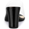 imageAllegra K Womens Clear Chunky Heel Slides Sandals MulesBlack