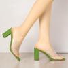 imageAllegra K Womens Clear Chunky Heel Slides Sandals MulesGreen