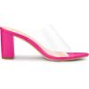 imageAllegra K Womens Clear Chunky Heel Slides Sandals MulesHot Pink
