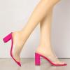 imageAllegra K Womens Clear Chunky Heel Slides Sandals MulesHot Pink